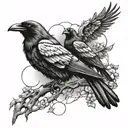 Crows in a cemitery full sleeve tattoo design tattoo design idea