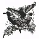 Crows in a cemitery full sleeve tattoo design tattoo design idea