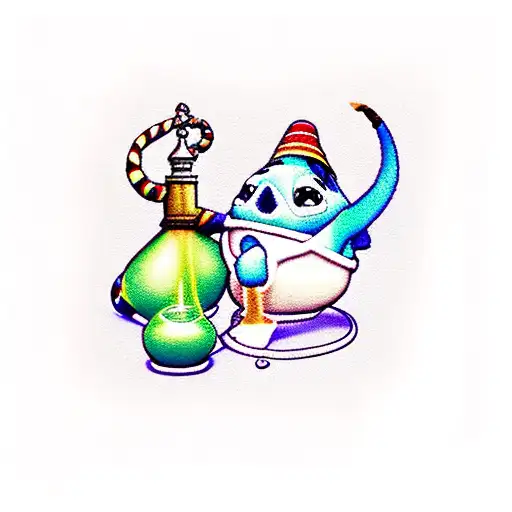 Stitch & Genie Lamp tattoo design idea