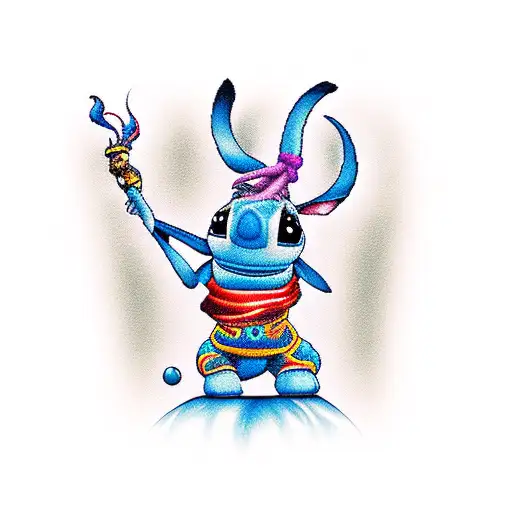 Stitch & Genie Lamp tattoo design idea