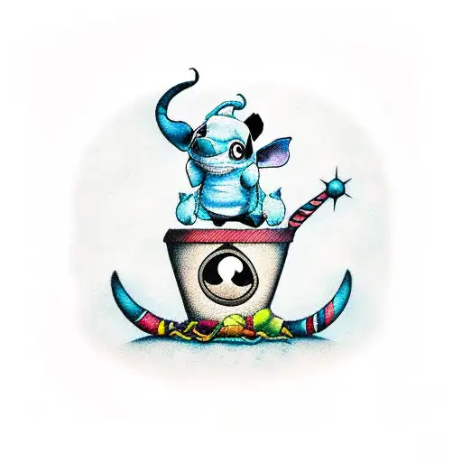 Stitch & Genie Lamp tattoo design idea