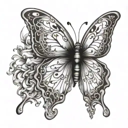 butterflie autisam tattoo design idea