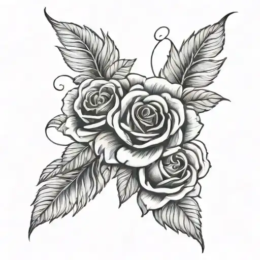 roses and my son tattoo design idea
