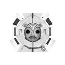 zipper in the center, pill around it, theatrical mask, lathe, CCTV camera, "7c9", black hat, handcuffs, barred window tattoo design idea