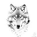Wolf couple tattoo design idea