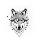 Wolf couple tattoo design idea