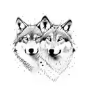 Wolf couple tattoo design idea