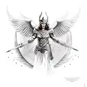 valkyrie warrior woman in battle tattoo design idea