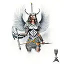 valkyrie warrior woman in battle tattoo design idea