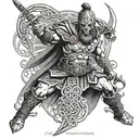Celtic warrior with no weapon formed against me tattoo design idea