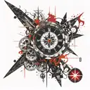 Cross, Compass, Clock, tattoo design idea