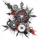 Cross, Compass, Clock, tattoo design idea