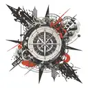 Cross, Compass, Clock, tattoo design idea