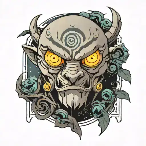 avatar the last air bender moon elemental glowing eyes tattoo design idea