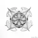 Sand dollar or ocean theme tattoo design idea