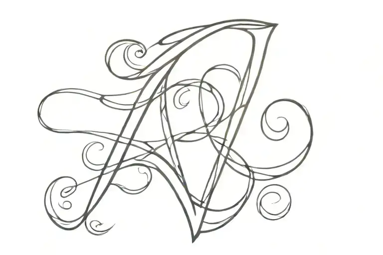 "Stylized 'TENGRI' with flowing, elongated letter ends, giving a mystical look." tattoo design idea