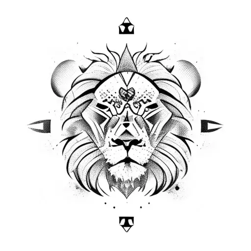 A lion wearing a skateboard helmet and gripping a skateboard with its claws tattoo design idea