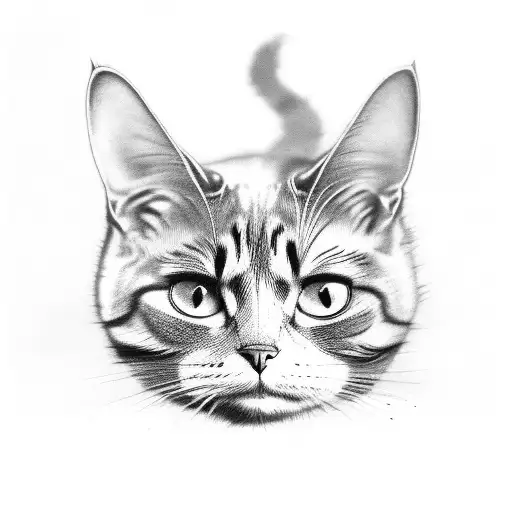 cat tortoiseshell jumping  tattoo design idea