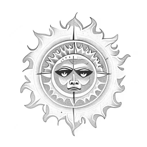 Sun and Moon tattoo design idea