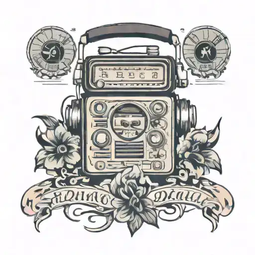 A radio set with mention of dawn fm radio tattoo design idea