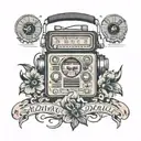 A radio set with mention of dawn fm radio tattoo design idea