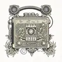 A radio set with mention of dawn fm radio tattoo design idea