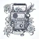 A radio set with mention of dawn fm radio tattoo design idea
