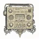 A radio set with mention of dawn fm radio tattoo design idea