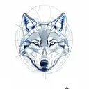 A sketch-style tattoo of an architect's blueprint with a wolf incorporated into the design tattoo design idea