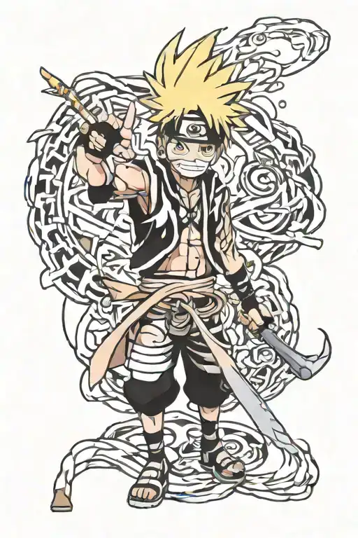 anime naruto bleach one peice  tattoo design idea