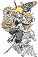 anime naruto bleach one peice  tattoo design idea