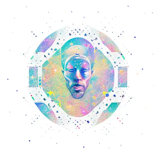 galaxy with leo and libra constellations tattoo design idea