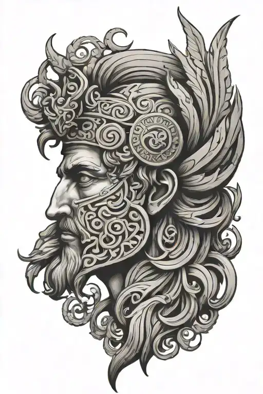 greek god symbol tattoo design idea