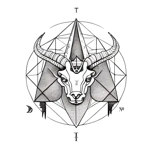 Capricorn with illuminati  tattoo design idea