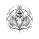 Capricorn with illuminati  tattoo design idea