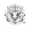 Capricorn with illuminati  tattoo design idea