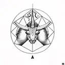 Capricorn with illuminati  tattoo design idea