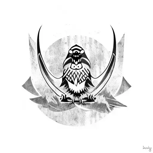 viking style Crow tattoo design idea