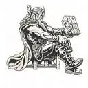 thor playing video games tattoo design idea