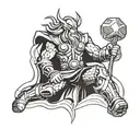 thor playing video games tattoo design idea