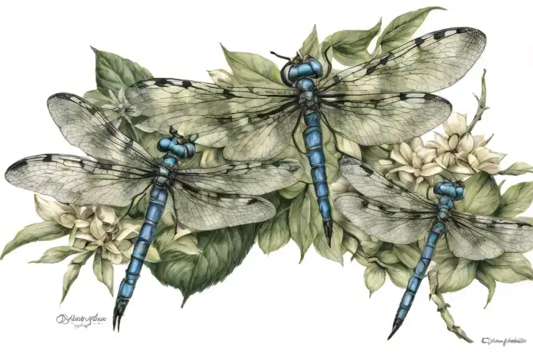 commemorative tattoo for auntie and grandma the loved dragonflies  tattoo design idea