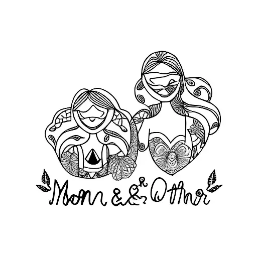 mom and daughter 2 tattoos  tattoo design idea