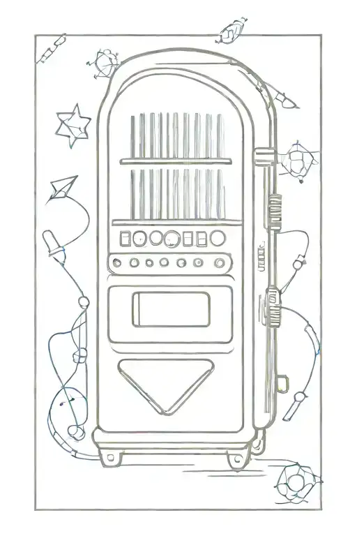 jukebox surrounded tattoo design idea
