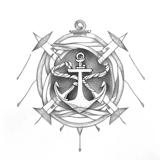 anchor with flying kite tattoo design idea