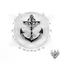 anchor, kite, initials tattoo design idea
