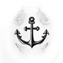 anchor, kite, initials tattoo design idea