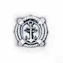 anchor, kite, initials tattoo design idea