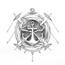 anchor with flying kite tattoo design idea