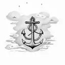 anchor with flying kite tattoo design idea