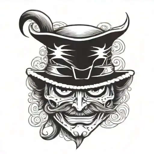 Ruffy und Zorro mask surrounded tattoo design idea